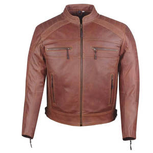 OEM Custom Men's Genuine Brown Lambskin Leather Bomber <b>Jacket</b> Premium <b>Slim</b> <b>Fit</b> Motorcycle Biker Denim Breathable <b>Jacket</b> - Product Image 1