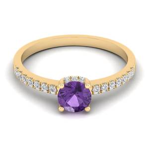 แหวนเงินแท้ 925 สีม่วงลาเวนเดอร์ประกายระยิบระยับ ประดับด้วยพลอยอเมทิสต์ธรรมชาติประจำเดือนกุมภาพันธ์ และเพชรโมอิสซาไนต์เกรด VVS พร้อมใบรับรอง GRA - Product Image 6