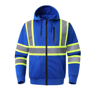 Sweat-shirt de travail haute visibilité pour homme, bleu, en polyester, avec fermeture éclair et poches - Product Image 1