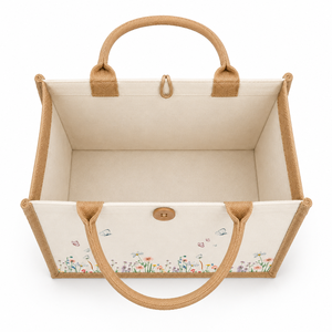 Personalized Custom Cartoon Letter Jute Tote <b>Bags</b> <b>Long</b> Handle Medium Shoulder Strap Custom Color Logo Gift Birthday Party - Product Image 3