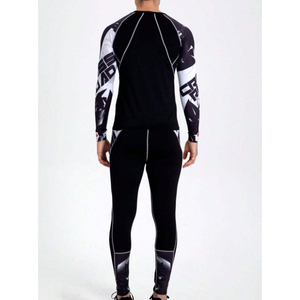 2-Piece <b>Compression</b> Sportswear MMA Set <b>Tight</b> Fit Base Layer Sport High Elastic Performance <b>Compression</b> Suit - Product Image 5