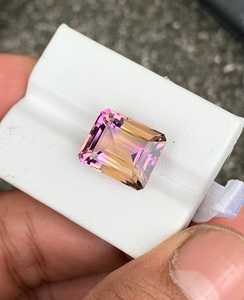 Pierre d'amétrine taille émeraude, pierre précieuse naturelle, quartz violet facetté, qualité excellente, rare, certifiée par un tiers - Product Image 6