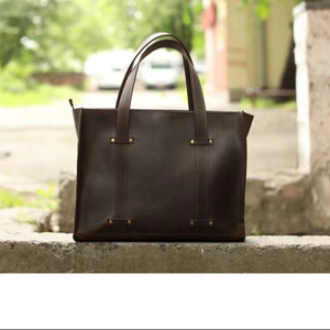 Sac fourre-tout en cuir marron, cuir véritable, fait main, personnalisé, sac fourre-tout en cuir noir pour femme LTB-0230 - Product Image 1