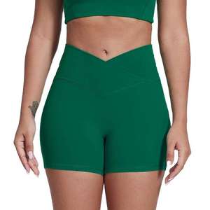 Shorts de sport taille haute de bonne qualité pour femmes, style cycliste, respirants, en polyester et nylon élastique - Product Image 2