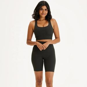 OEM Designer Style Black RIB Paloma <b>Racerback</b> <b>Bra</b> Activewear Shots Gym <b>Bra</b> and Fitness Wear Athletic Wear Leggings Print - Product Image 1