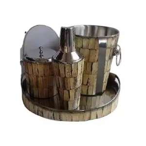 Round Aluminum Wine Cooler <b>Gold</b> Plated <b>Ice</b> <b>Bucket</b> from India Wholesale Beverage Tub And Bar Tool At Cheap Price - Product Image 4