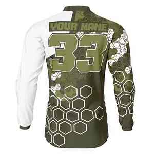 Jersey de Motocross de Manga Larga con Protección UV, Transpirable y de Secado Rápido, Personalizado con Impresión, para Hombre, en Diferentes Colores, Servicio OEM, Superventas - Product Image 2