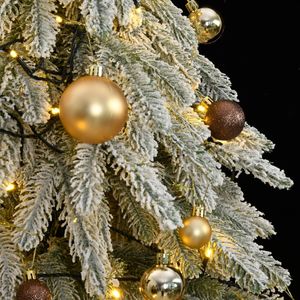 Sapin de Noël artificiel de 70,9 pouces avec 300 LED et boules décoratives floquées pour décorations festives - Product Image 2