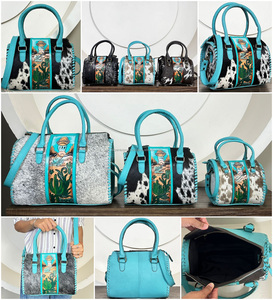 Sac de voyage unisexe en cuir de vachette véritable fait main style vintage avec motif cactus gravé, sac de sport tendance - Product Image 3