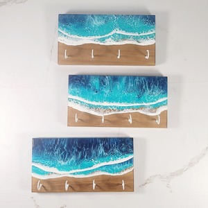 Ocean Inspired Wooden <b>Wall</b> <b>Hook</b> <b>Key</b> Holder For Home Decor And Gift Use Multi Purpose Organizer For <b>Keys</b> And Small Items - Product Image 2