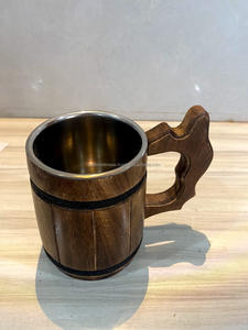 Vaso de Cerveza de Madera Maciza Natural con Acabado Pulido, OEM/ODM Disponible - Product Image 5