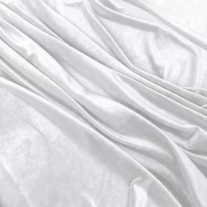100% Polyester Solid White Micro Velvet 9000 Wrinkle Resistant Medium Weight Fabric <b>for</b> Modern Girls Wedding Apparel Premium - Product Image 4