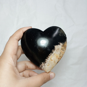 Piedra de raíz de Palma de Indonesia Natural de alta calidad al por mayor piedras preciosas en forma de corazón grande artesanía cristal curativo 80X80X30mm - Product Image 3