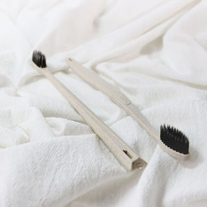 Eco-friendly Biodegradable Plastic Customized Two-piece Portable Beauty Hotel Travel Toothbrush - Product Image 3