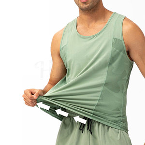 Débardeur sans manches en tricot à séchage rapide pour homme, sublimé, col rond, couleur unie, vêtements de sport, vert - Product Image 3
