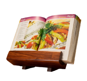 Support de livre de cuisine en bois personnalisé, porte-recettes gravé sur mesure, décoration de cuisine rustique, cadeau de fête des mères pour maman - Product Image 1