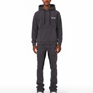 Survêtement unisexe personnalisé OEM/ODM avec logo imprimé, coupe classique, streetwear décontracté, en molleton polyester/coton 450g, épais et respirant - Product Image 6