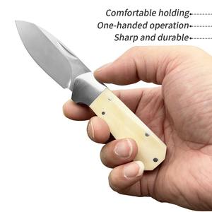 Cuchillo de Supervivencia NM Hecho a Mano para Exteriores, Hoja de Acero Inoxidable (Punta Recta) Mango de Hueso, Grado Industrial, 9.5cm de Longitud Total - Product Image 6