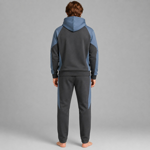 Survêtement Homme en Coton Coupe Droite Personnalisable avec Logo, Ensemble de Jogging Polaire 2-en-1 à Capuche, Motif Uni, Vente en Gros - Product Image 3
