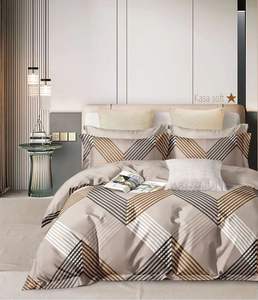 Parure de lit King Size tissée moderne et élégante 400TC avec drap plat, drap-housse et 2 taies d'oreiller, garnissage polyester - Product Image 2