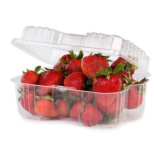 Conteneur rectangulaire en plastique transparent jetable RPET 19,00x11,50x8,50cm, boîte rPET pour l'emballage de produits frais et d'épicerie - Product Image 1