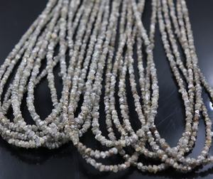 Perles de diamant brun clair naturel brutes non taillées 2,5-3 mm 16 pouces 13 carats pour la fabrication de bijoux - Product Image 4