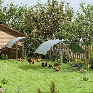 Grande Pollaio in Metallo per Esterni per Anatre, Conigli e Galline 9.2 X 31.2 X 6.5 con Copertura Impermeabile e Anti-UV per Giardino - Product Image 2