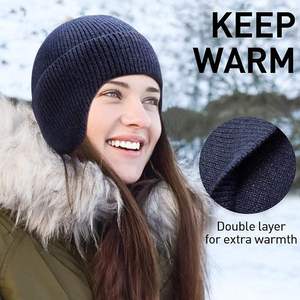 Gorros de Invierno de Lana Gruesa, Gorros Tejidos Suaves y Aislantes para Clima Frío, Senderismo, Camping y Deportes al Aire Libre - Product Image 2