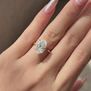 4 Carat Oval Lab Grown Diamond Engagement <b>Ring</b> IGI Certified D E Color VS VVS Clarity <b>Solitaire</b> Elegant Design <b>Ring</b> - Product Image 2