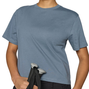 T-shirt court personnalisé pour femme 100% coton brodé et sérigraphié, style mode, vente en gros OEM ODM - Product Image 5
