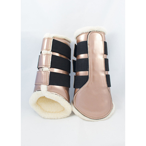 รองเท้าบู๊ตป้องกันขาสำหรับม้า ทำจากนีโอพรีน สีแดงดำล้วน - Product Image 6