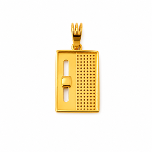 Pendentif rectangulaire en or jaune 18 carats avec diamant, pour homme et unisexe, finition polie, micro-incrustation géométrique, idéal pour les fêtes, cadeau, ou usage quotidien - Product Image 5