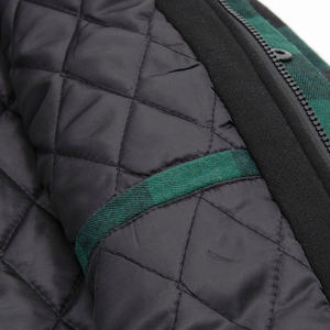Men's Green Plaid Hooded <b>Flannel</b> Shirt <b>Jacket</b> With Quilted Lining Windproof Casual Winter Wear Regular Fit - Product Image 5