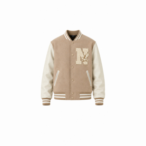 Wholesale Custom <b>Men's</b> Cool Style Letterman Fleece Winter Varsity <b>Baseball</b> Bomber <b>Jacket</b> with Stand Collar Embroidery Cow Hide - Product Image 2