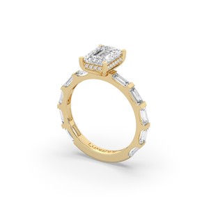 Elegante Anillo de Compromiso de Diamante Creado en Laboratorio de 3.28 Quilates para Mujer, Certificado IGI, Plata 925, Oro Amarillo, Estilo Único y Ligero - Product Image 4