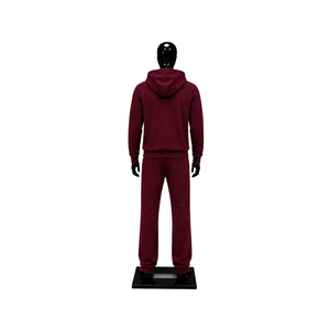 Conjunto de chándal para hombre color granate con sudadera con cremallera completa y pantalones deportivos de pierna recta, ropa deportiva informal, traje de jogging liso, venta al por mayor, ropa personalizada - Product Image 2