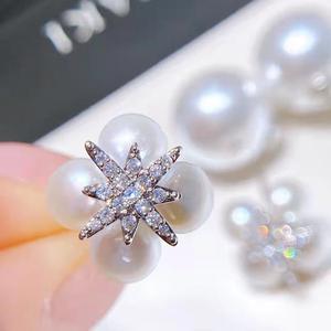 Collection du Festival du Printemps 2022, style européen, fraîches et douces, petites boucles d'oreilles en forme d'étoile de fée, serties de perles, simples et élégantes - Product Image 1