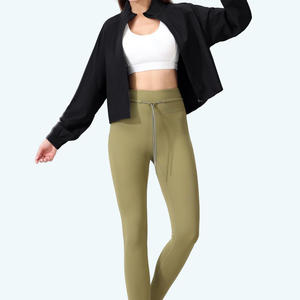 Women's Cropped Stand Collar <b>Yoga</b> <b>Jacket</b> Slim Fit Workout Zip Up with Windproof Panels Breathable Running Cover for Outdoor - Product Image 4