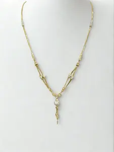 Joyería de moda con cadena larga para fiesta nupcial tradicional, diseño elegante en forma de Y con piedras doradas y blancas, dokiyu para mujer - Product Image 2