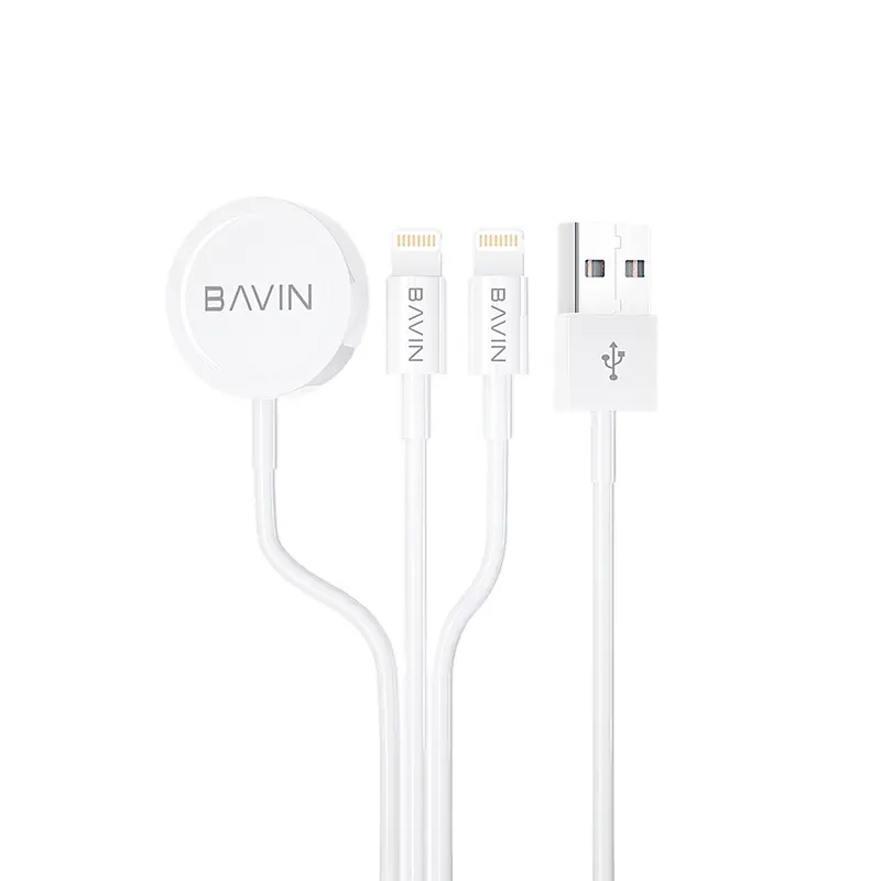 BAVIN 3 in1 round wireless charger multi fast charging cable for Apple watch Mobile Cell Phone CB234