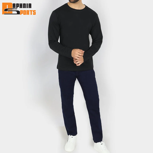 Plain Blank Design Full Sleeve Men's T-Shirt Wholesale High Quality Neck <b>Long</b> Sleeve T-shirt 100% Cotton Worsted Eco-Friendly - Product Image 2