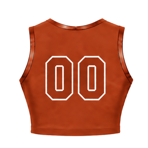 Camiseta Corta sin Mangas Color Naranja Quemado para Animadoras, Uniforme Personalizado para Equipo, Ropa Deportiva Transpirable - Product Image 2