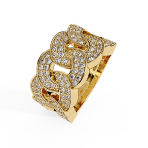 Iced Out Cuban Link Chain <b>Rings</b> 925 Sliver Round Lab Grown Diamond <b>Ring</b> For Men Women Hip Hop Band Wholesale Custom Fine Jewelry - Product Image 5