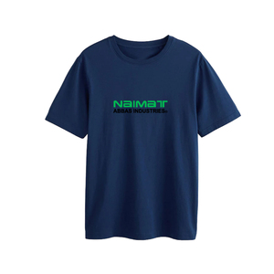 Camiseta de Algodón de Manga Corta Azul Marino para Hombre, Corte Regular, Cuello Redondo, Diseño Casual con Letras Estampadas y Logotipo Frontal - Product Image 1