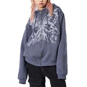 Sweat-shirts et sweats à capuche oversize 100 % coton pour femme, avec logo personnalisé imprimé, style streetwear, épais, pour l'automne/hiver - Product Image 2