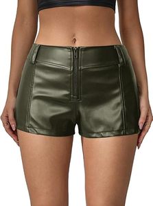Custom Logo Women's Faux Leather Shorts High Waist Soft Vegan Leather Streetwear Apparel Manufacturer - Product Image 4