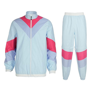 Conjunto Deportivo Personalizado de Chaqueta y Pantalones Cortavientos de Nailon con Cierre para Hombre, Resistente al Viento, para Entrenamiento - Product Image 3