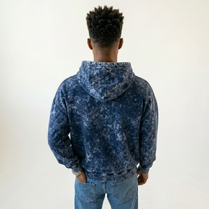 Sweat-shirt à capuche tie-dye pour homme, coupe ample, en coton French Terry, décontracté, pour l'automne, avec poche - Product Image 4
