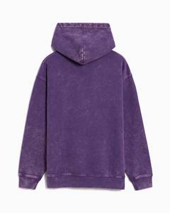 Sweat à capuche vintage pour homme, en tricot uni, lavé, surdimensionné, streetwear, logo personnalisé, 100% coton - Product Image 2