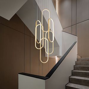 Lampadario a Sospensione LED Moderno con Anello, 3 Colori Dimmerabili, 78 Pollici, Oro, per Soffitti Alti, Illuminazione Contemporanea - Product Image 2